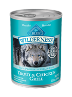 Blue Buffalo BLUE Wilderness Wet Dog Food, Trout & Chicken Grill, 12.5 oz, 12 Pack